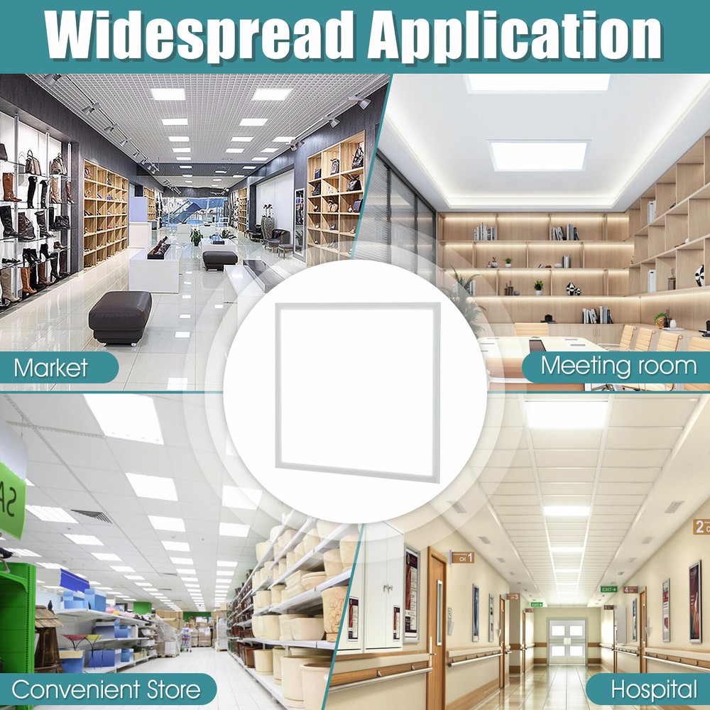 2'x2' LED Flat Panel Light 4400LM 40W 5000K Dimmable Drop Ceiling Office White