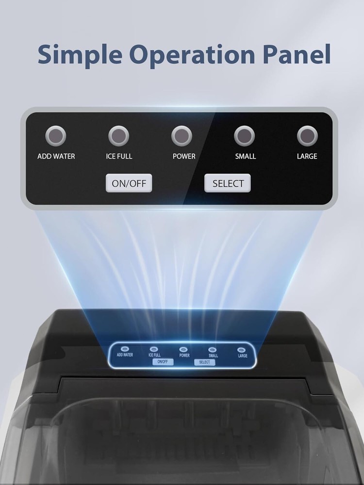 Countertop Nugget Ice Maker, Compact Ice Making Machine w Auto-Cleaning Function