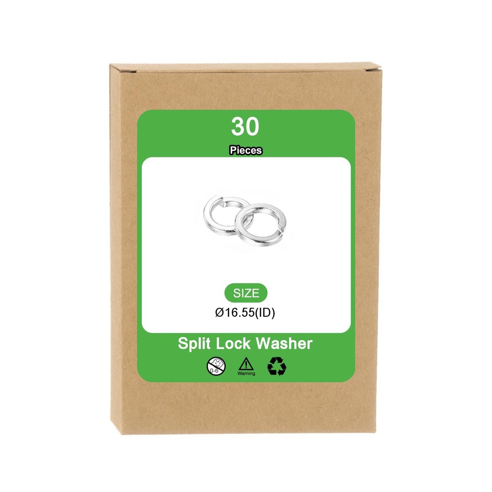 M16 Split Lock Washer, 30Pcs 304 Stainless Steel Spring Lock Washers