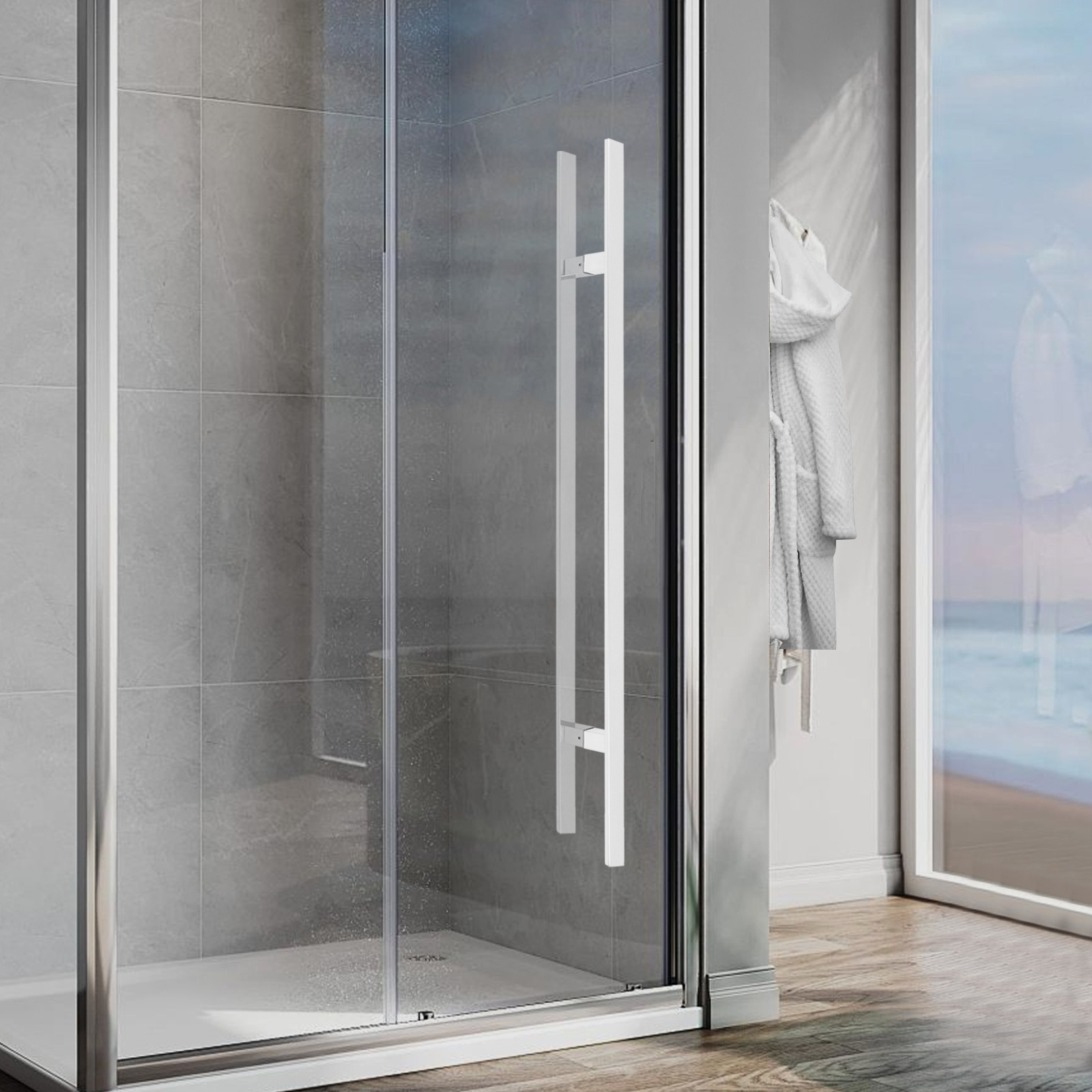 Dual Sided Push Pull Door Handle H-Shaped Stainless Handle Sliding Door Handle