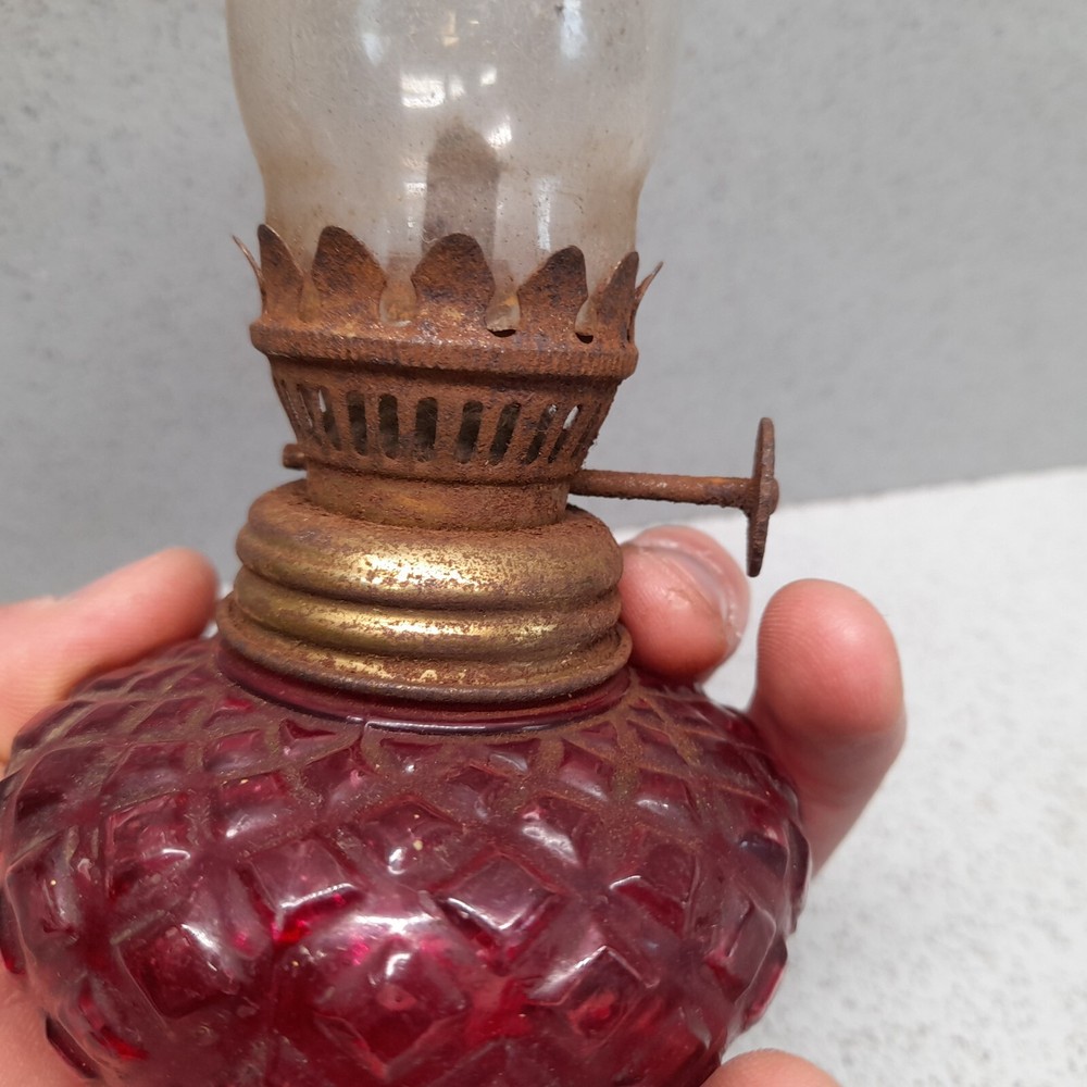 Oil lamp- With Wick. Missing a pedestal/ base