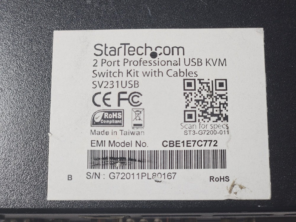Startech.com 2 Port Professional USB Switch Kit SV231USB WITH 4 Port Attached