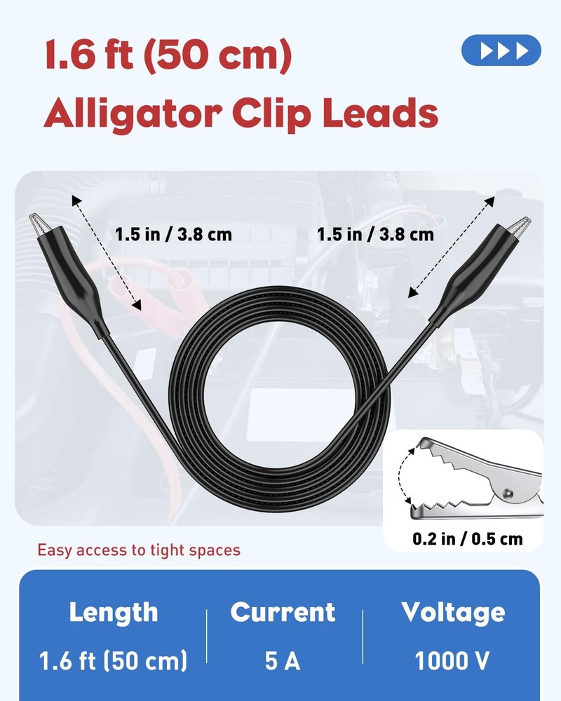11 Pcs Multimeter Test Leads, Multimeter Leads Kit with Back Probes, Dual End...
