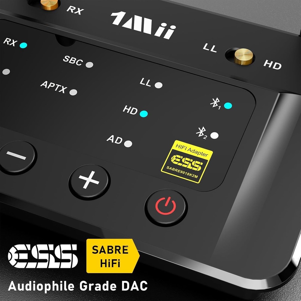 1Mii B03Pro Bluetooth 5.3 Transmitter Receiver aptX HD Low Latency