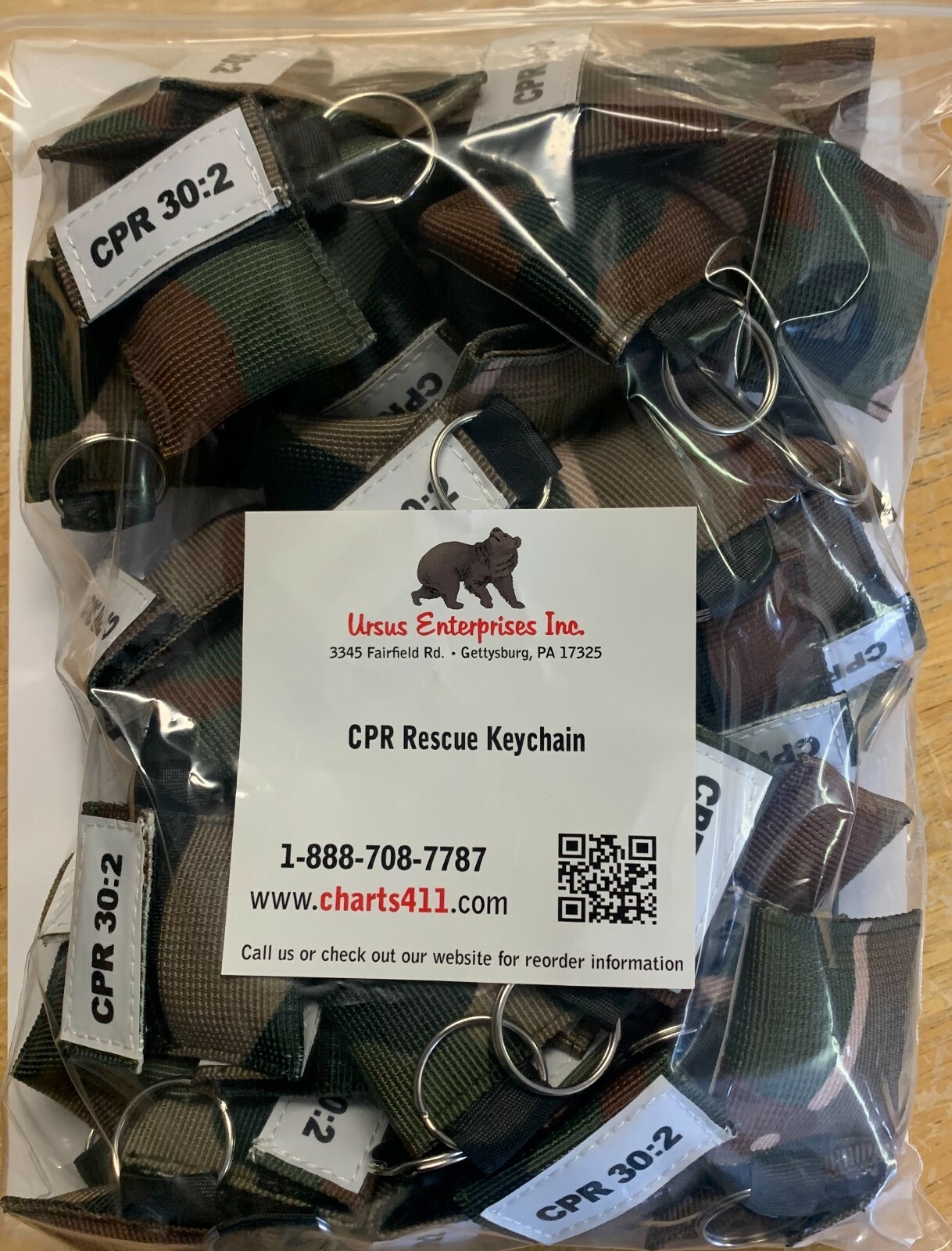 50 Camo CPR Face Shield Mask in Pocket Keychain!