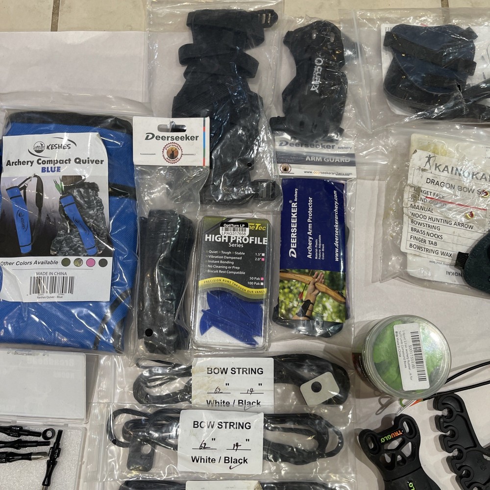 Large New Assorted Archery Quivers/Strings/Broadheads/Vanes/Guards See Pics