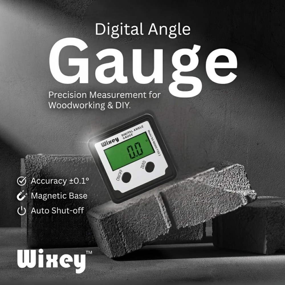 Wixey Digital Angle Gauge Type 2 with Magnetic Base and Backlight