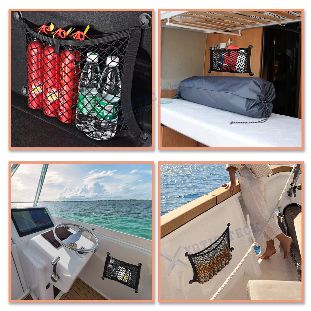 2 Pack Mesh Cargo Net Stretchable Elastic Car Storage Organizer Pouch Universal