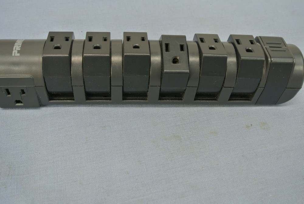 PRIME SURGE PROTECTOR POWER STRIP 6 ADJUSTABLE OUTLETS +2 SIDE OUTLETS
