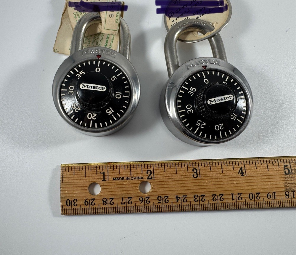 Two Pack Master Case Hard Combination Locks with Combinations