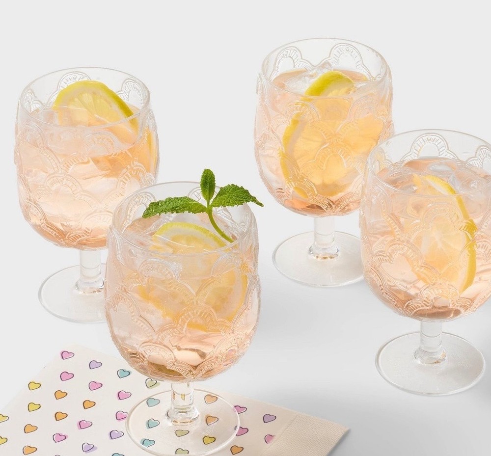 Roller Rabbit x Target 4pc Acrylic Clear Goblet Set