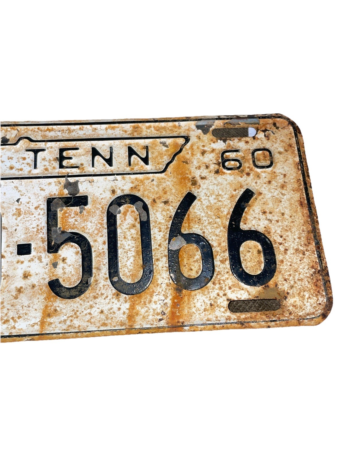 1960 Tennessee License Plate Vintage Rusty