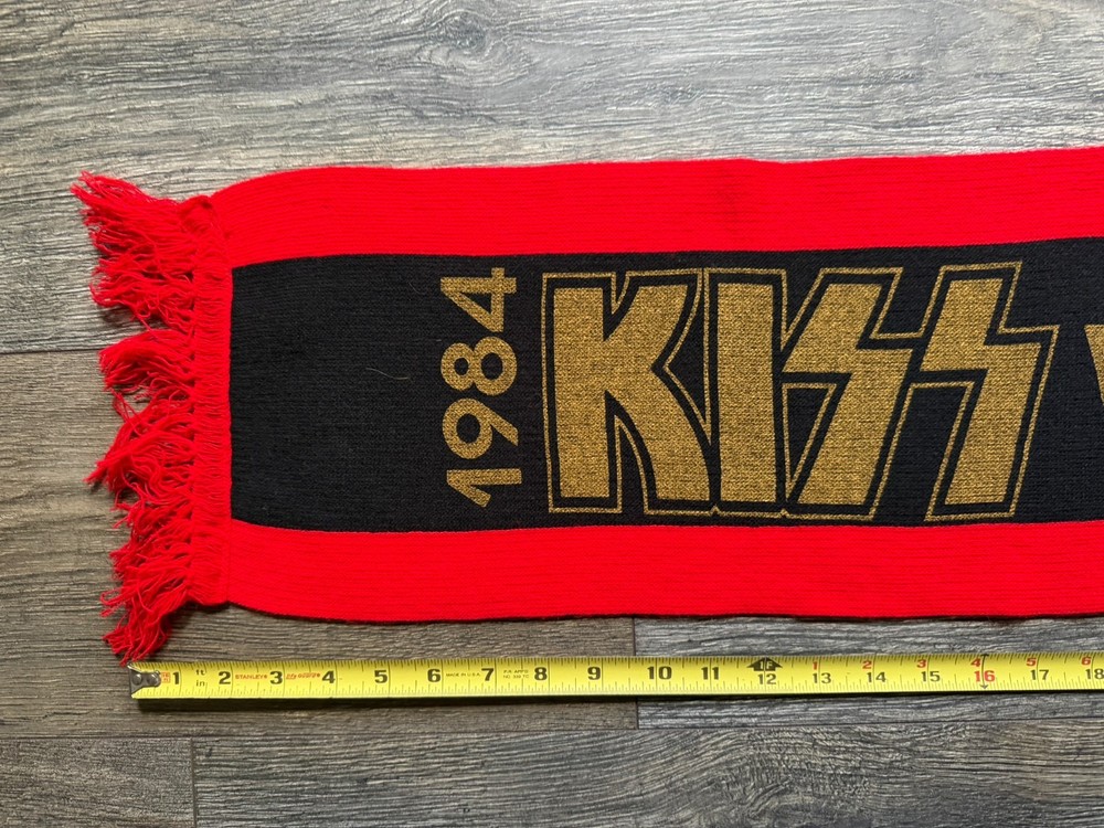 KISS Scarf Banner Animalize World Concert Tour 1984 Red Vintage Kiss Memorabilia