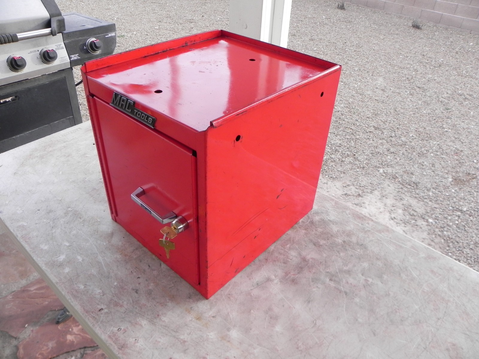 Vintage Mac Tools MB302 H3 6 Drawer Mini Side Cabinet Red USA 2 Keys (NICE)