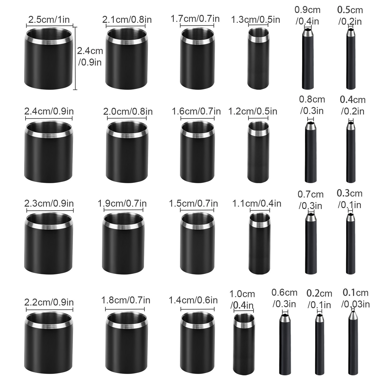 25 PCS Heavy Duty Hollow Hole Punch Set 1–25mm Manual Tool for Leather DIY Craft