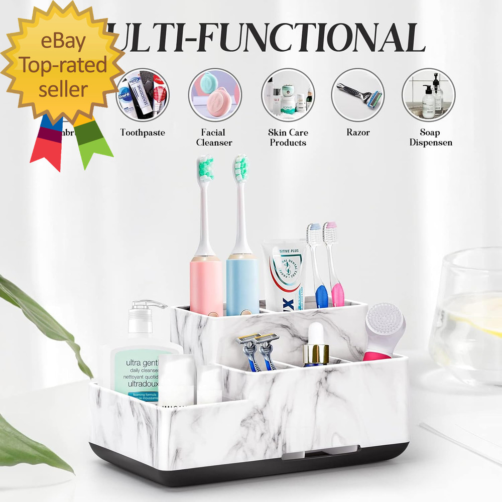 Detachable Toothbrush and Toothpaste Holder for Bathroom Countertop