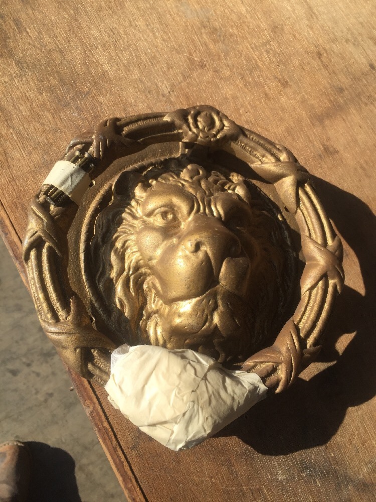 Antique Lion Face Doorknocker