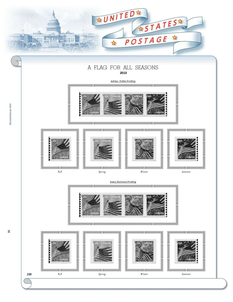 2013 U.S. Regular Issue Singles COMPLETE Supplement (White Ace Alternative)