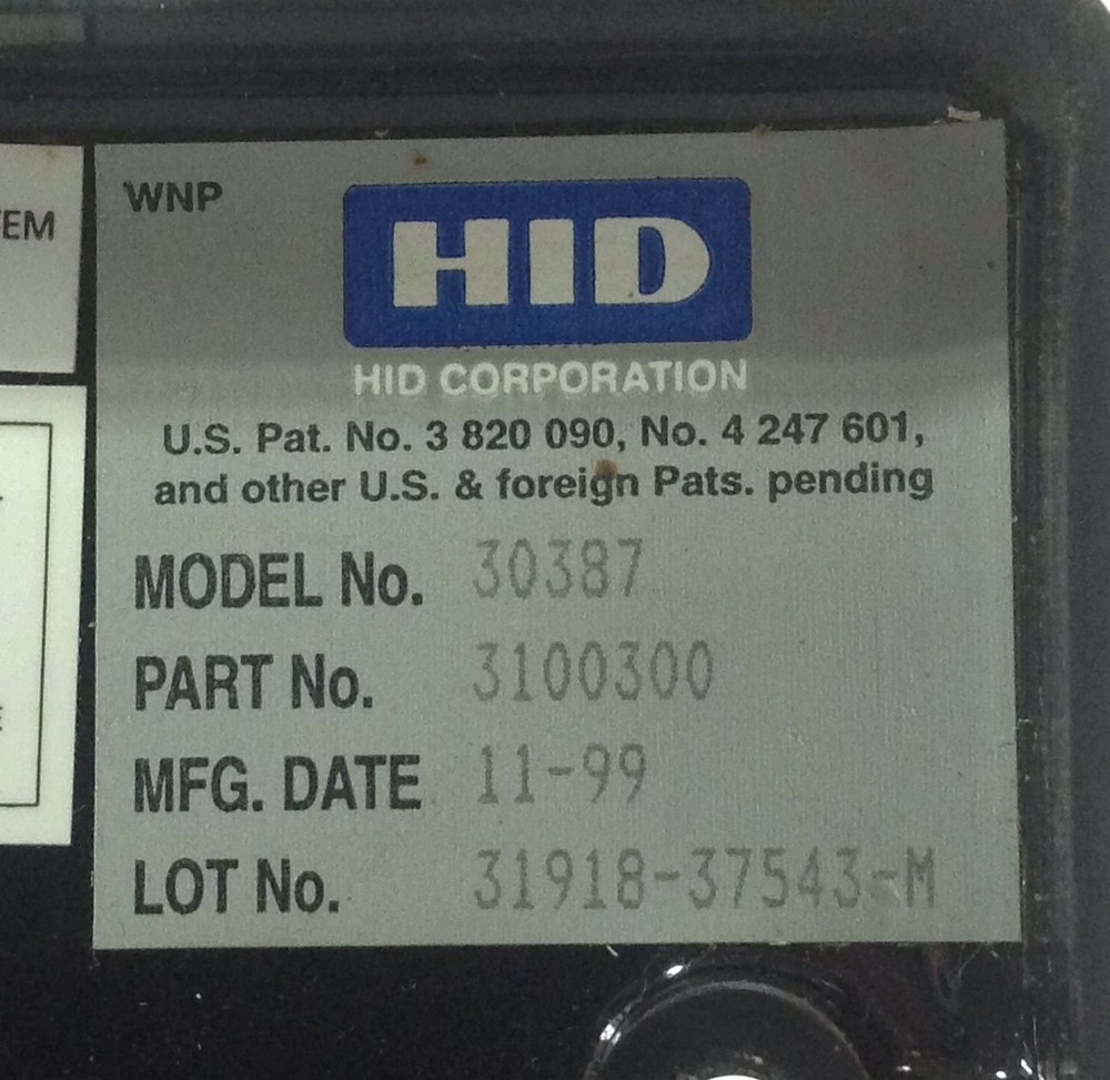 PROXIMITY CARD READER MODEL 30387