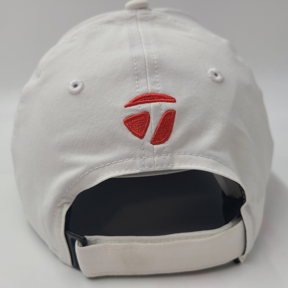 TaylorMade Hat Adjustable White Blue Red Golf Performance Polyester Casual Men