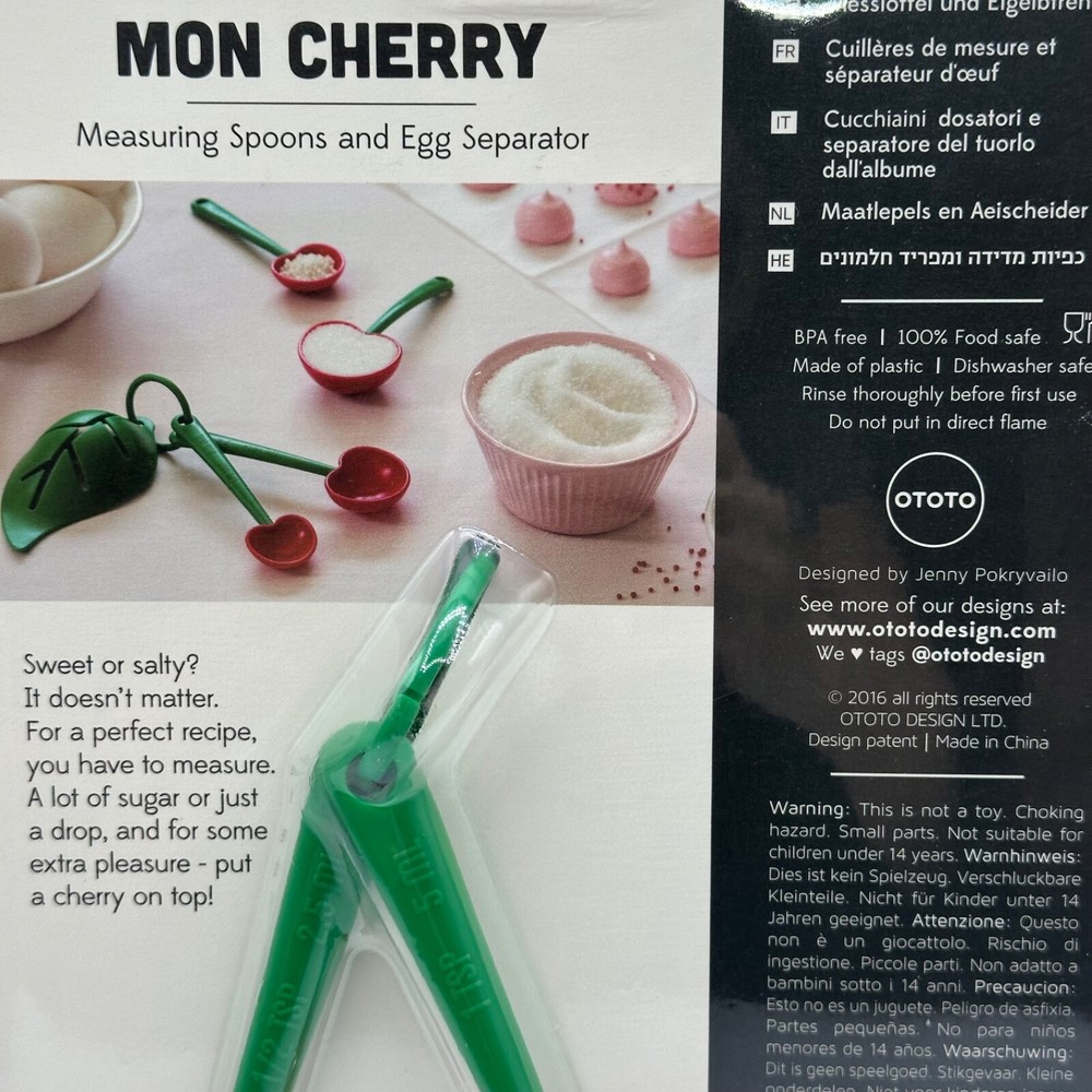 OTOTO Mon Cherry Measuring Spoons and Egg Separator ~ GREAT GIFT