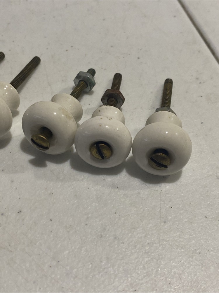 X6 Salvage Vintage Porcelain Shutter Cabinet Pull Knobs W/ Hardware
