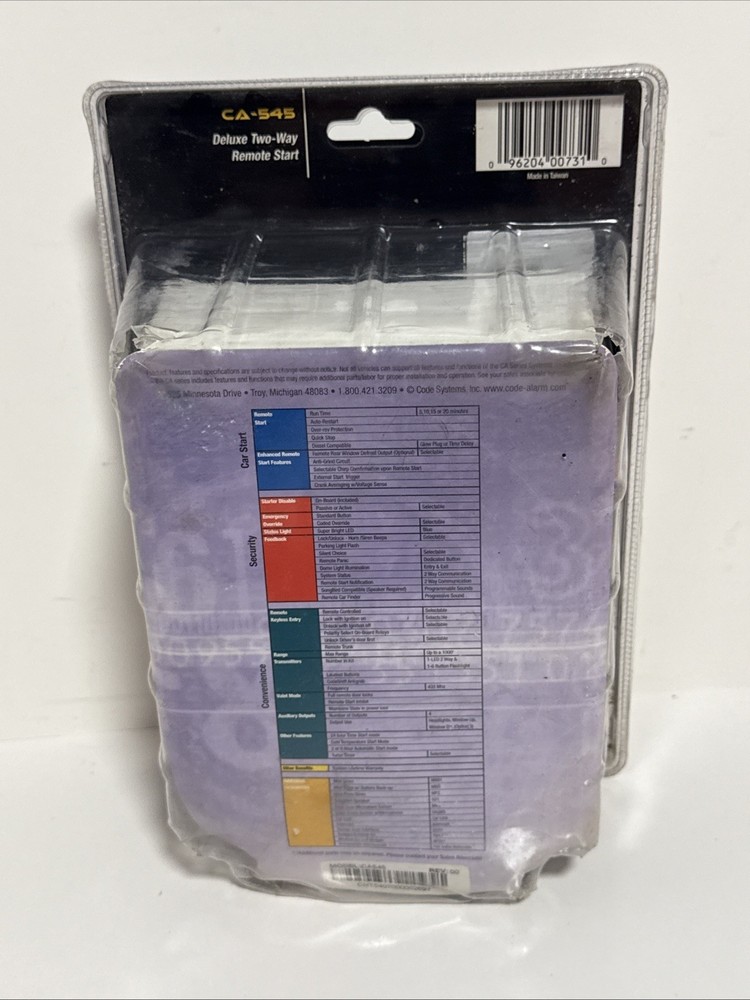 CODE ALARM Deluxe Two Way Remote Start CA-545/Read