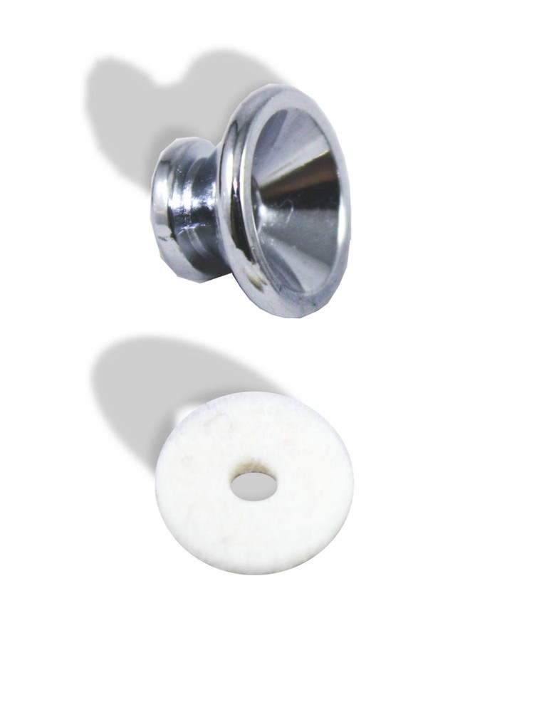 Strap Button Deluxe Large Chrome with Felt Pad Pair Bitterroot 081152DXCH
