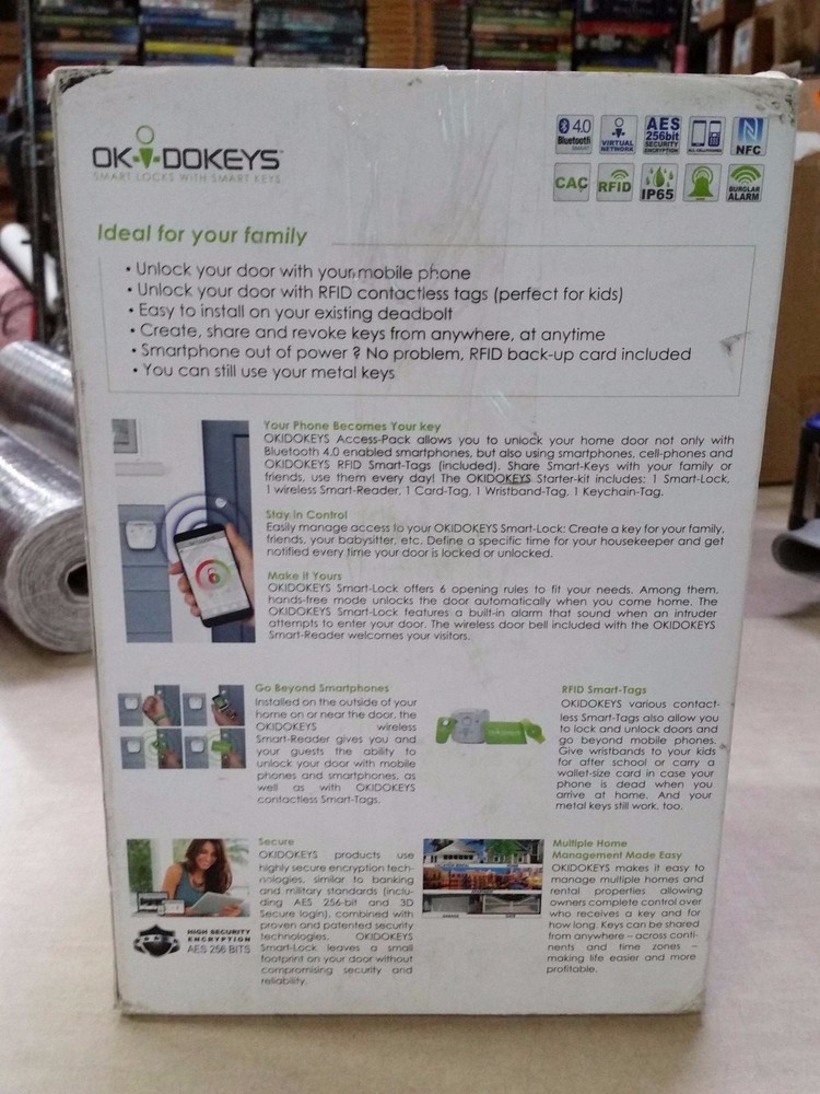 OKIDOKEYS Smart Lock System Smart Reader Classic Access-Pack Bluetooth RFID