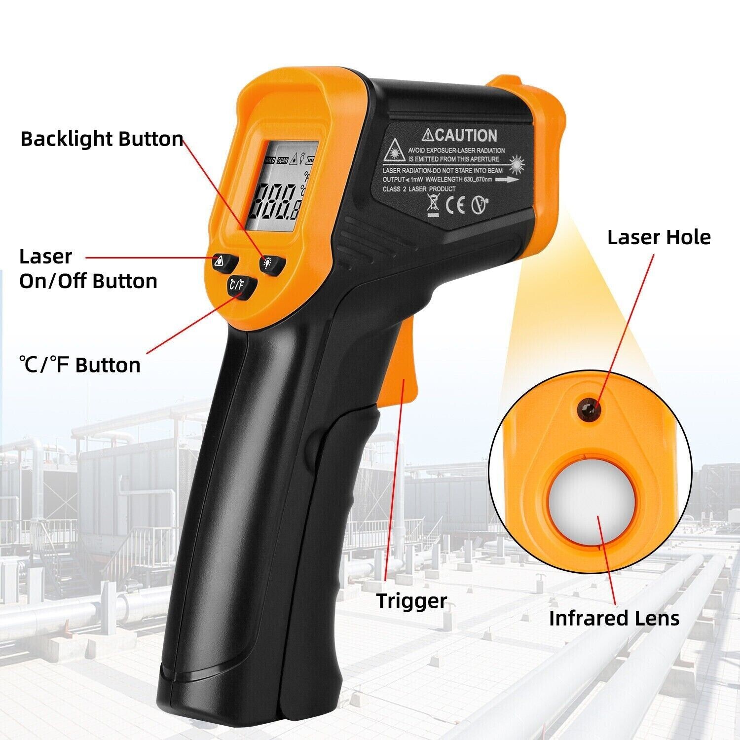 Infrared Thermometer Non-contact Digital Laser Infrared Temperature Gun