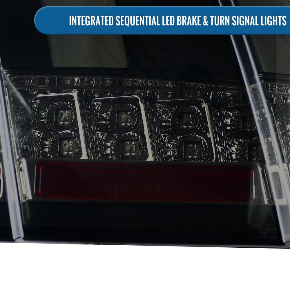 1999-2004 Ford Mustang US Spec LED Sequential Tail Lights Pair Black Smoke