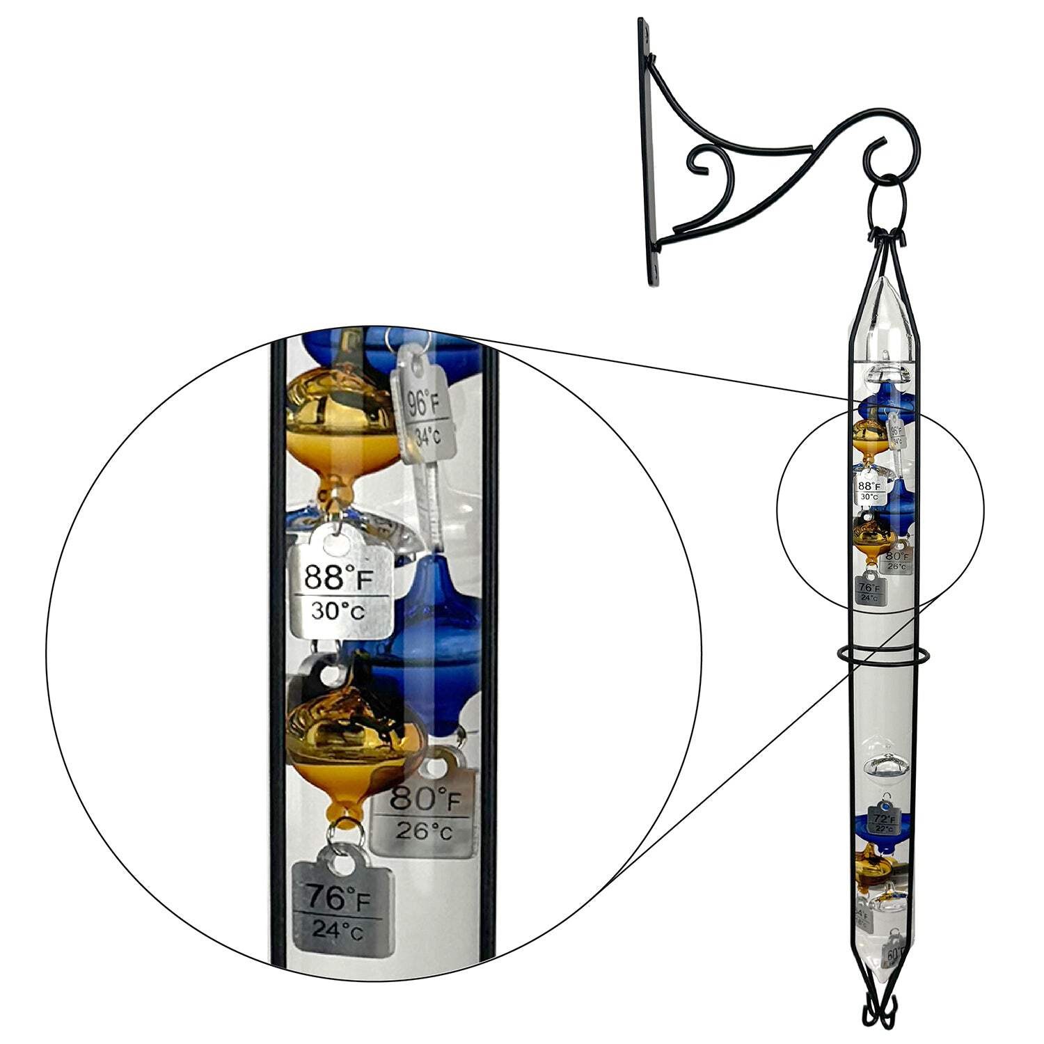 Outdoor Hanging (23" Tall) Galileo Thermometer - 2025 Update