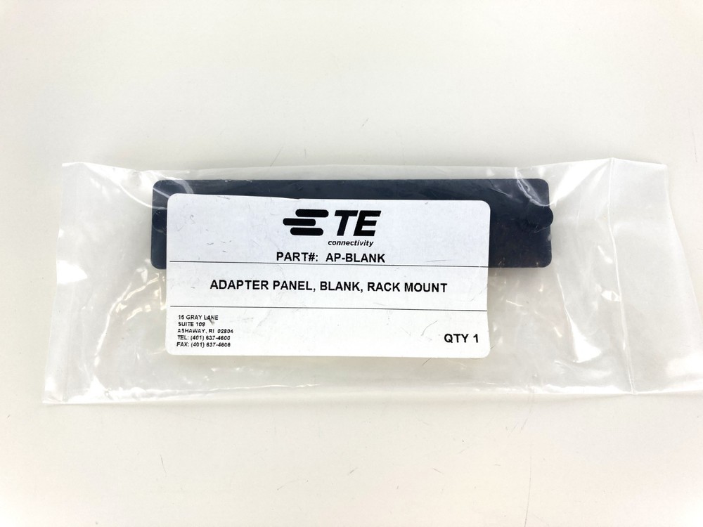 TE Connectivity AP-BLANK Adapter Panel, Rack Mount, Black