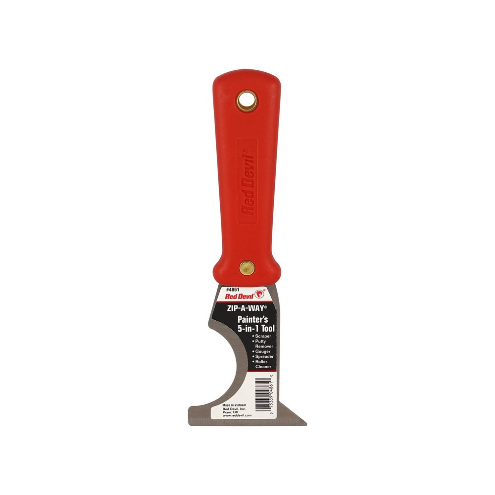 Red Devil 4861 Painter 5 in 1 Tool Multiuse Putty Knife Scraper and Spreader