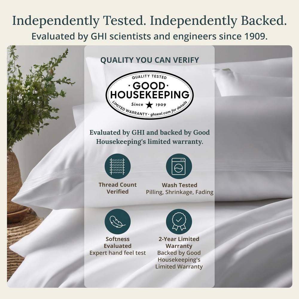 Flat White King Sheets Only - Soft 400 Thread Count 100% Cotton Sateen, & Bre...