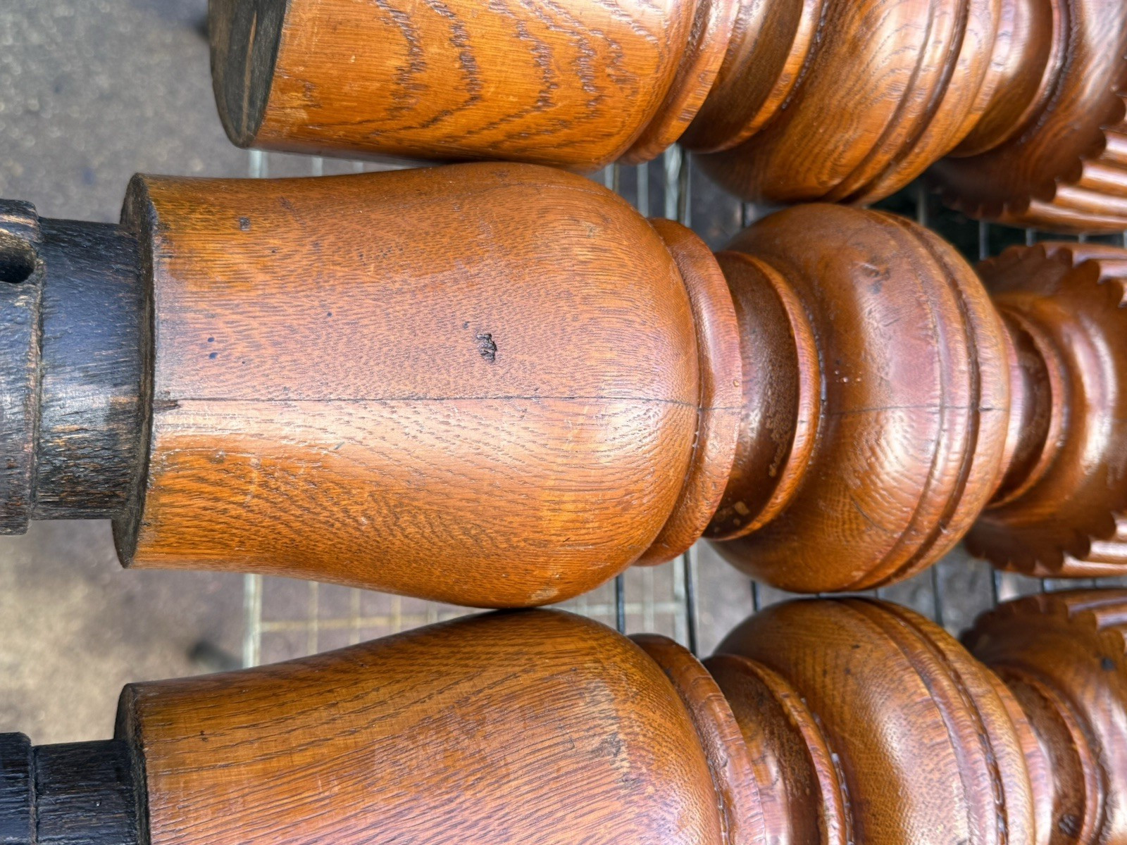 5x Exquisite Antique Wood Fluted Turned Carved Table Legs Victorian Vintage