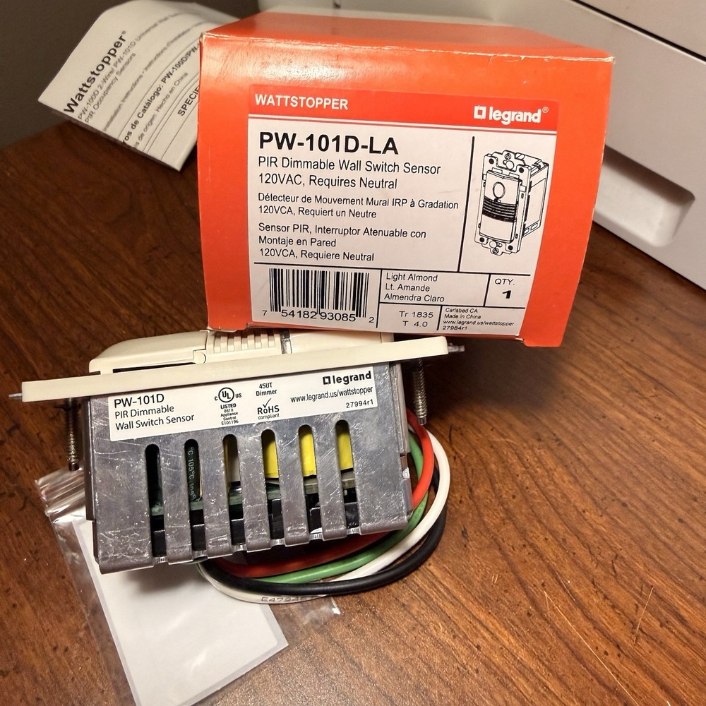 Legrand WattStopper PIR Dimmable Wall Switch Sensor PW-101D-LA