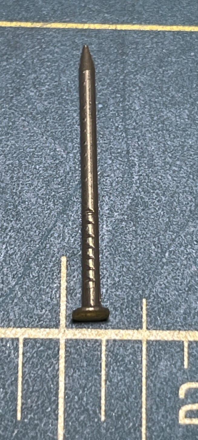 Vintage 100 Marine Grade Bronze Flathead Nails 7/8” Long