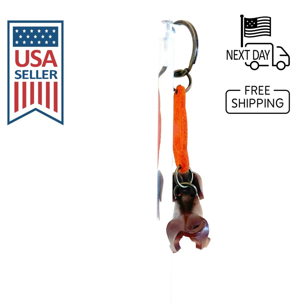 Dachshund Handmade Leather Keyring