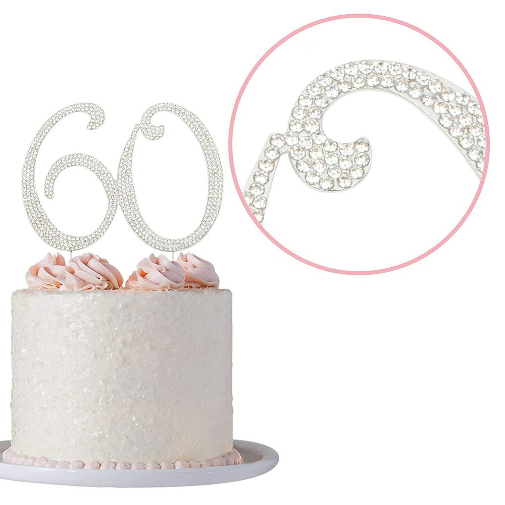 60th Crystal Cake Topper