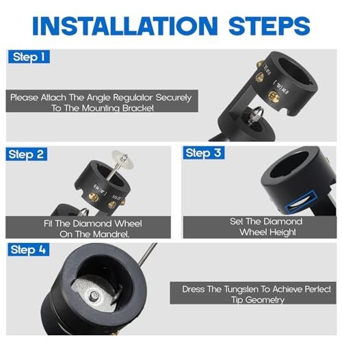 Tungsten Electrode Sharpener - 4 Cut-Off Slots, 10°-22.5° Angles, Precision Grin