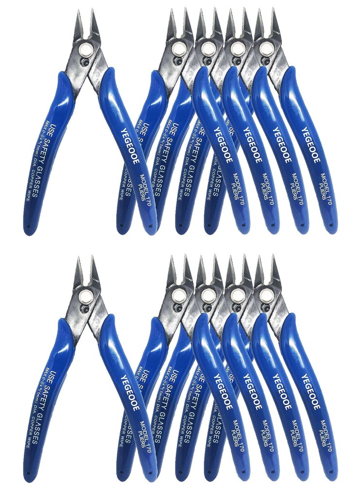 Small Wire Cutters, 10PACK Precision Diagonal Cutting Pliers Side Cutter, Nip...