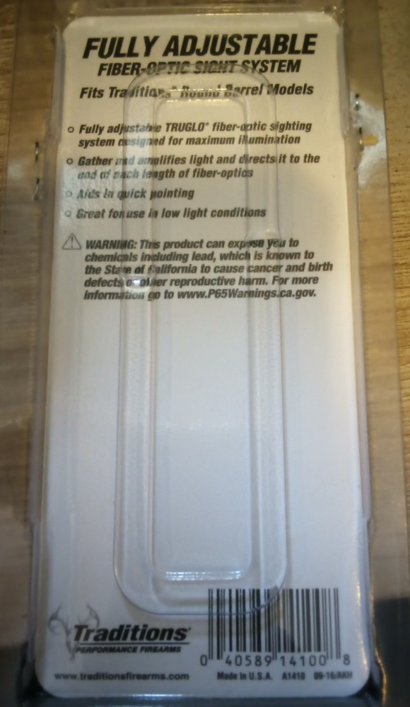 Traditions Performance Firearms Fully Adjustable Fiber-Optic Sight System