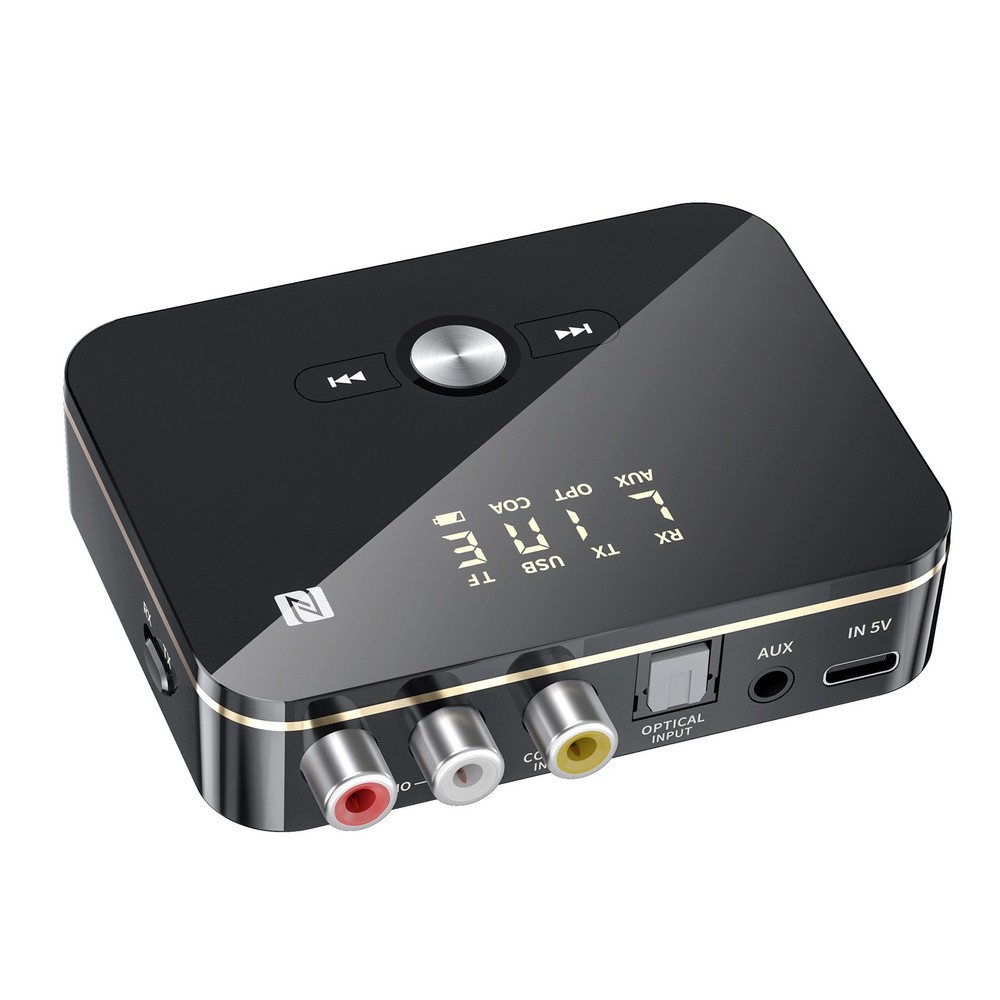 NFC Multi-Function Bluetooth Receiver Wireless 3.5mm AUX to 2RCA Audio Adapter F