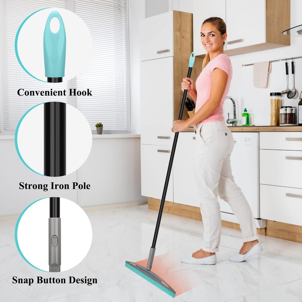 Silicone Floor Squeegee Magic Broom 59in Handle Multifunction Cleaning Tool Set
