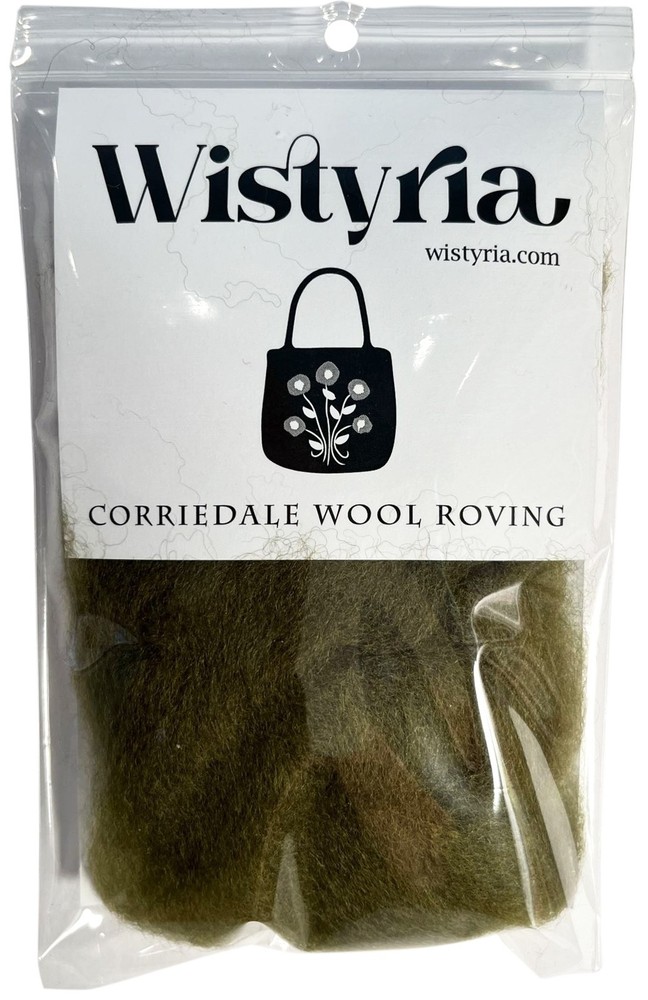 Wool Roving 12" .22oz Olive
