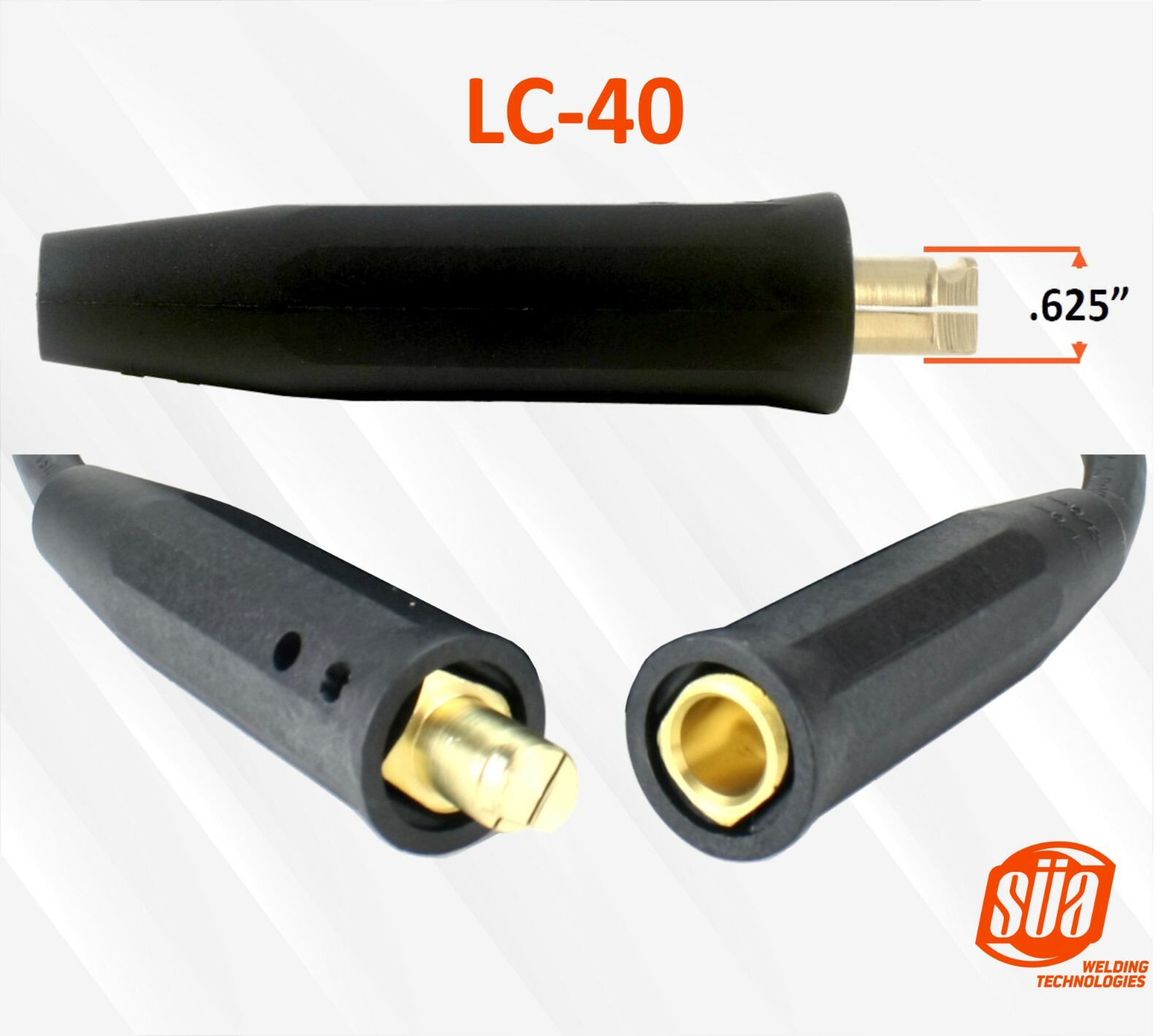 500 Amp Welding Lead Extension - LC40 Male/Female Connector - 2/0 Cable