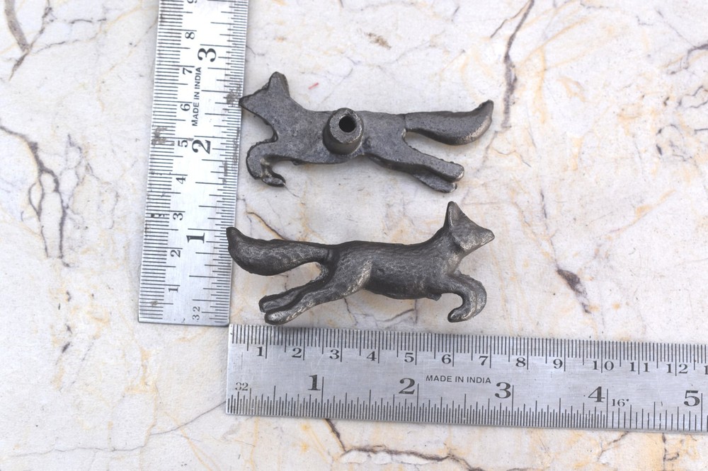 Cast iron Fox Shape cabinet drawer door knobs Vintage handles pull 10pcs