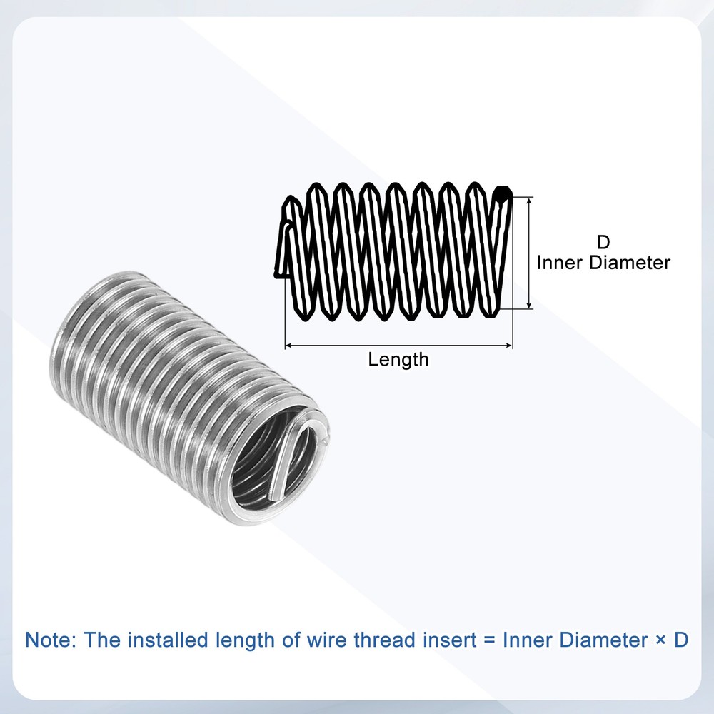 10pcs Wire Thread Inserts 7/16-14 UNC 2.5D 27.8mm Helical Threaded Sleeve
