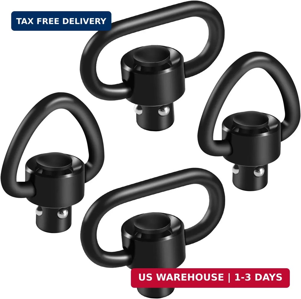 4 Pack QD Sling Swivels, Quick-Disconnect Push Button for Two Point and Traditio